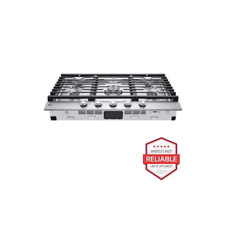 Lg 36-in. Stainless Gas Cooktop with 20K BTU UltraHeat Burner and EasyClean CBGJ3623S